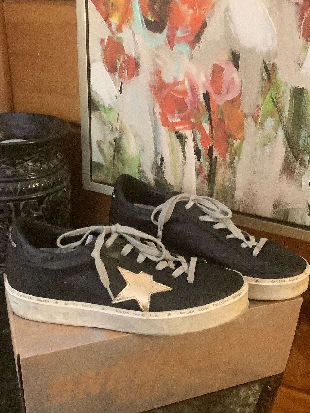 Golden Goose Black Hi Star Sneakers - Picture 5 of 6